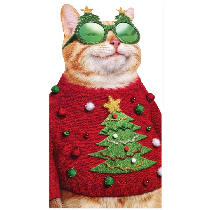 Avanti Press Cat in Ugly Christmas Sweater Christmas Card