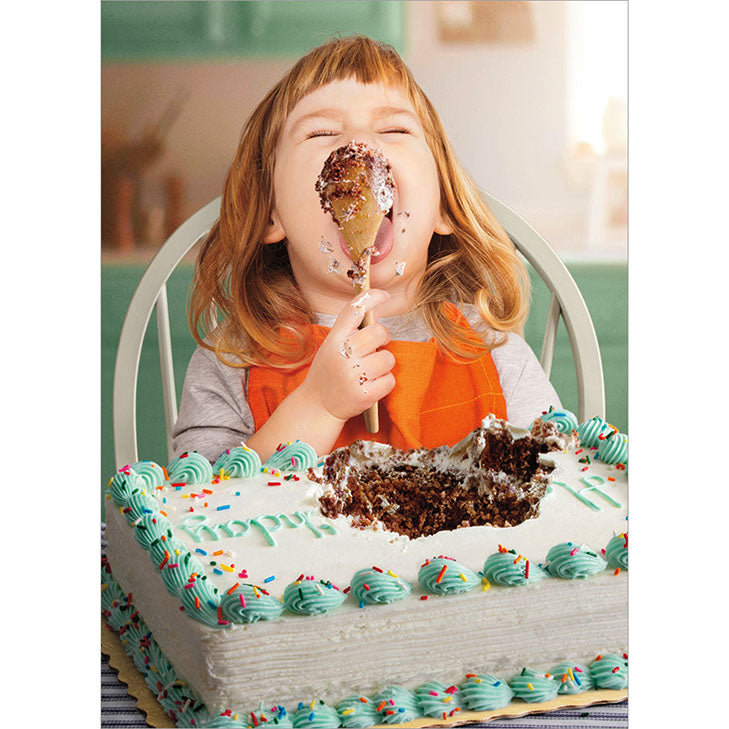 Avanti Press Girl/Cake/Spoon Birthday Card