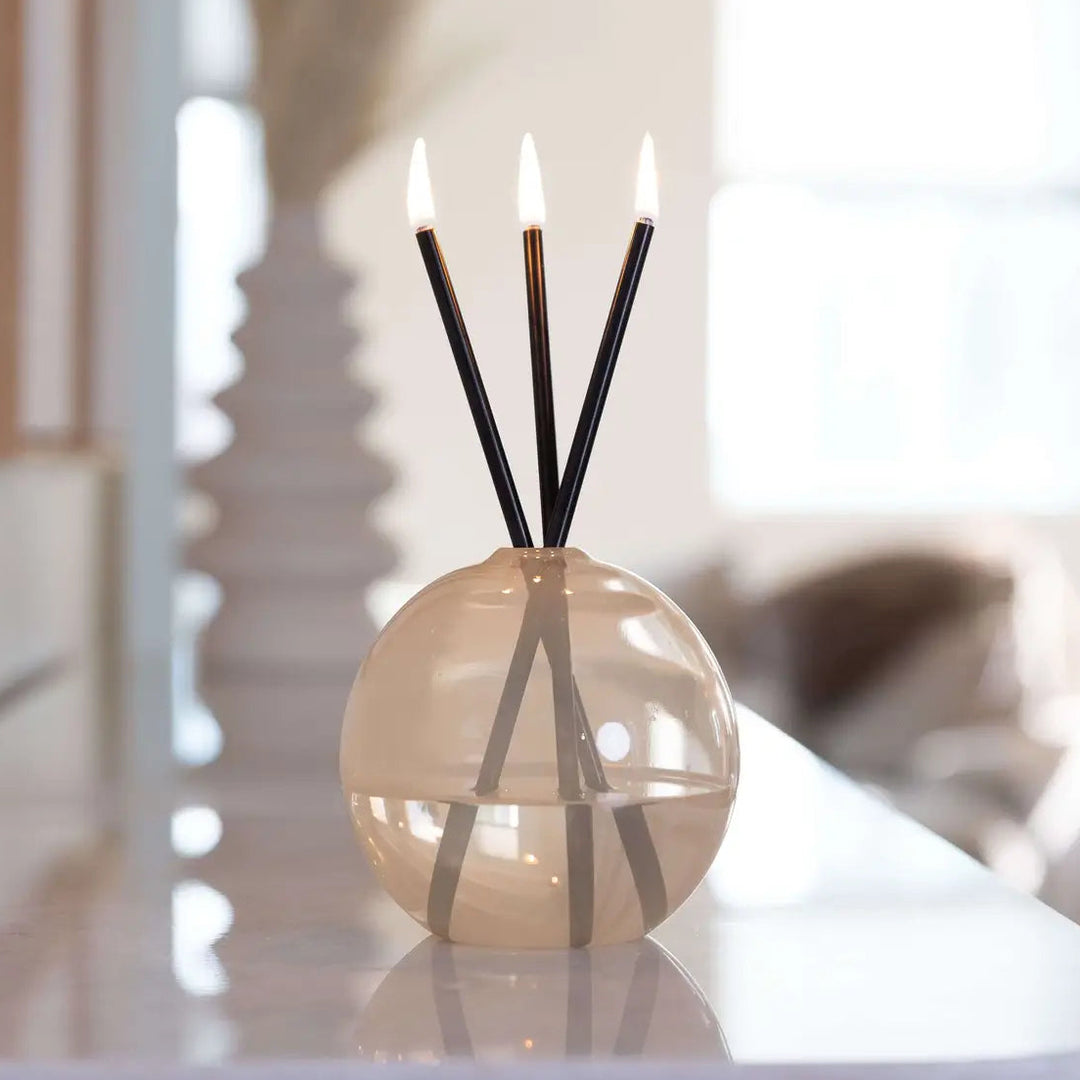 Everlasting Candle Neva Pampas Vase Set w/Black Candles & Oil