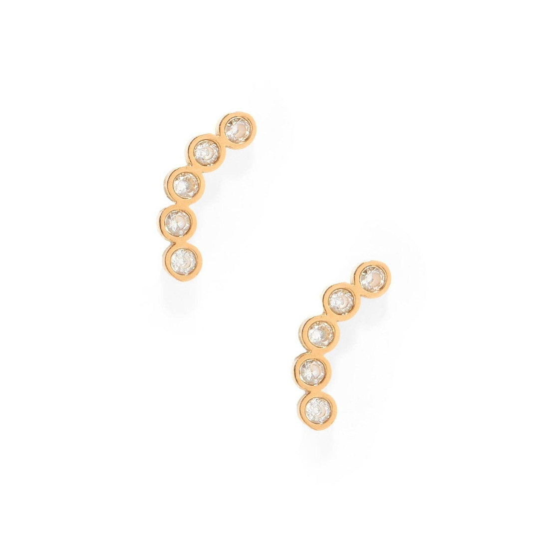 Linny Co Screwback Stud Earrings - Abigail Sparkle Gold