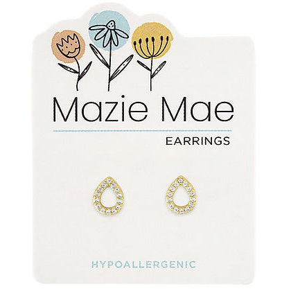 Mazie Mae Gold Open CZ Teardrop Earrings