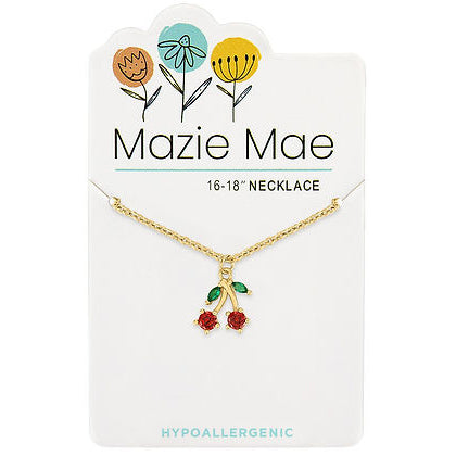 Mazie Mae Gold Cherry Necklace