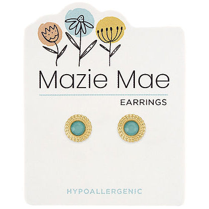 Mazie Mae Gold Braided Pacific Opal Stud Earrings