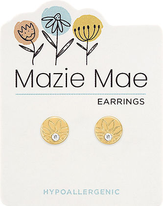 Mazie Mae Gold Outlined Sunflower Stud Earrings