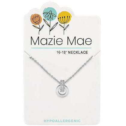 Mazie Mae Silver Interlocking Duo Drop Necklace