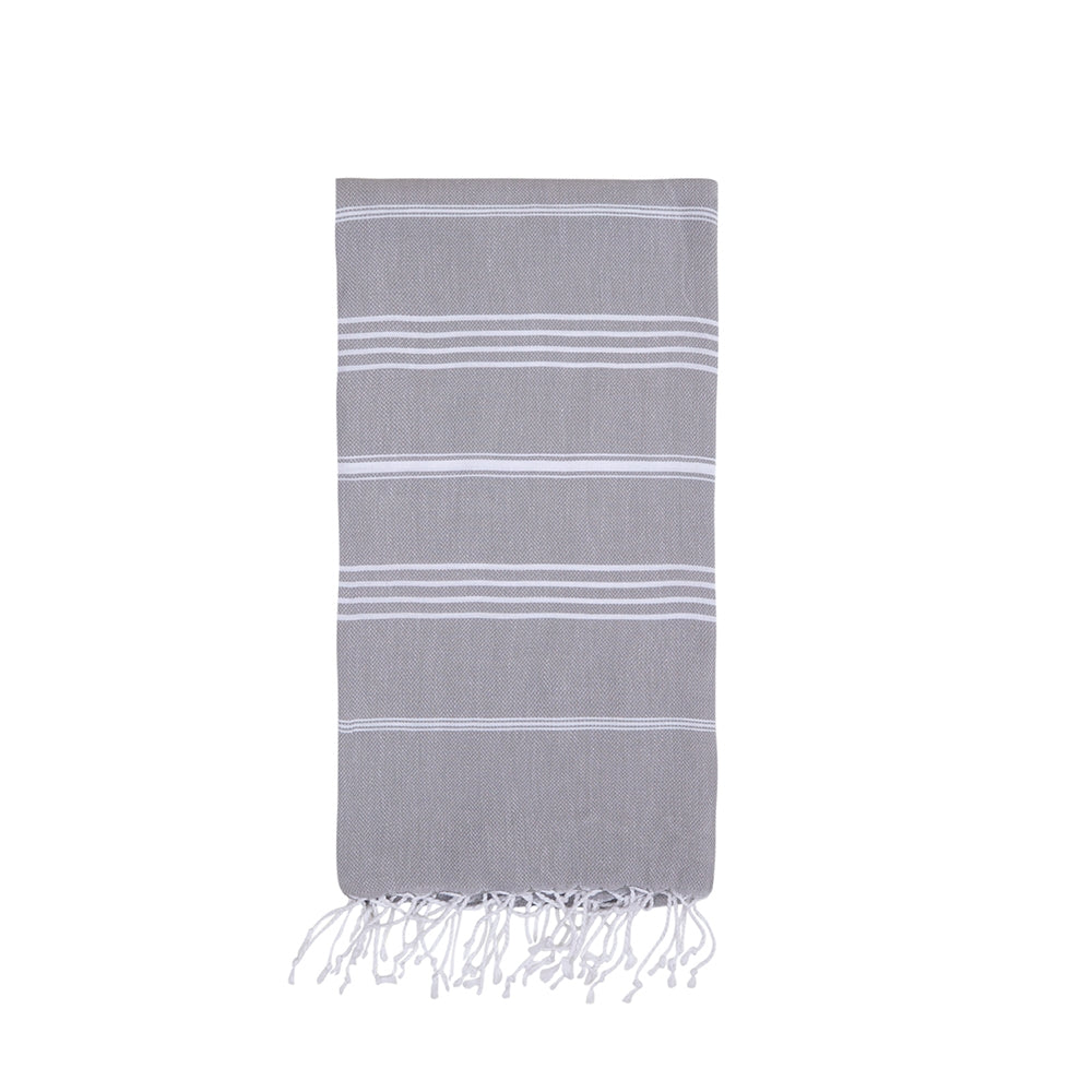 Kikoya Turkish Beach Towel Hamam Pestemal Pool Sarong Light Weight - Gray