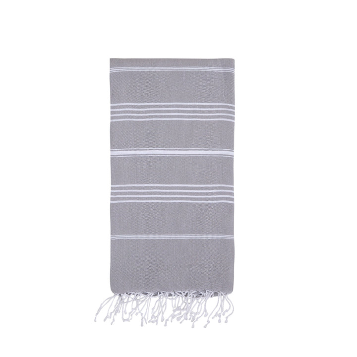 Kikoya Turkish Beach Towel Hamam Pestemal Pool Sarong Light Weight - Gray
