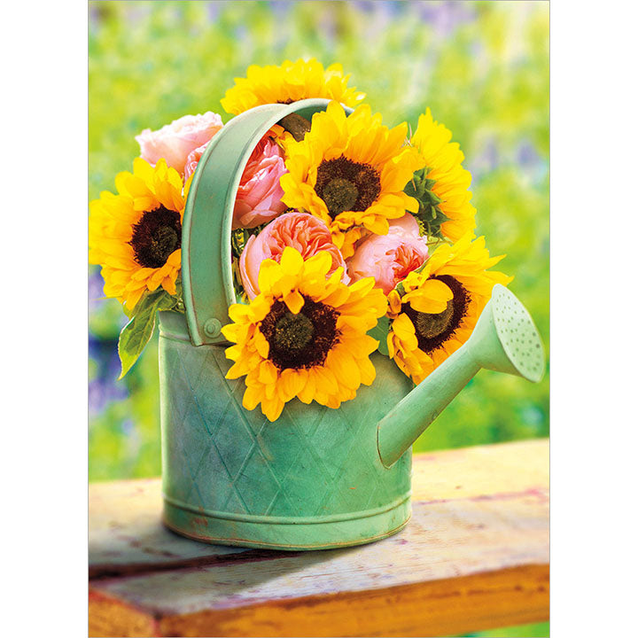 Avanti Press Flower Bouquet Watering Can Get Well Card