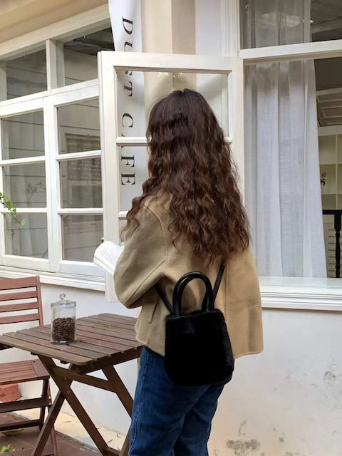 Pretty Persuasions Small Fur Tote - Black