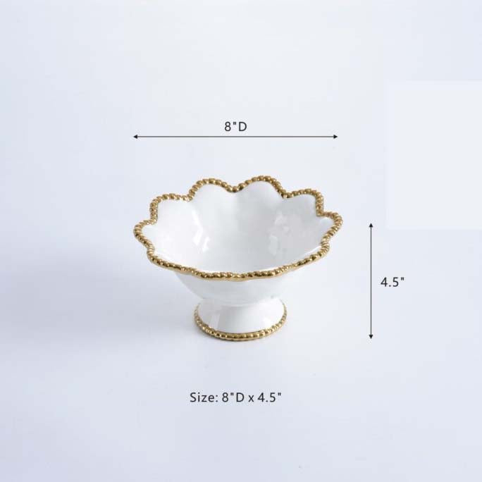 Pampa Bay Golden Salerno Footed Bowl - Gold