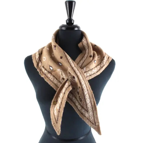 Pretty Persuasions Pull-Through Triangle Scarf - Camel