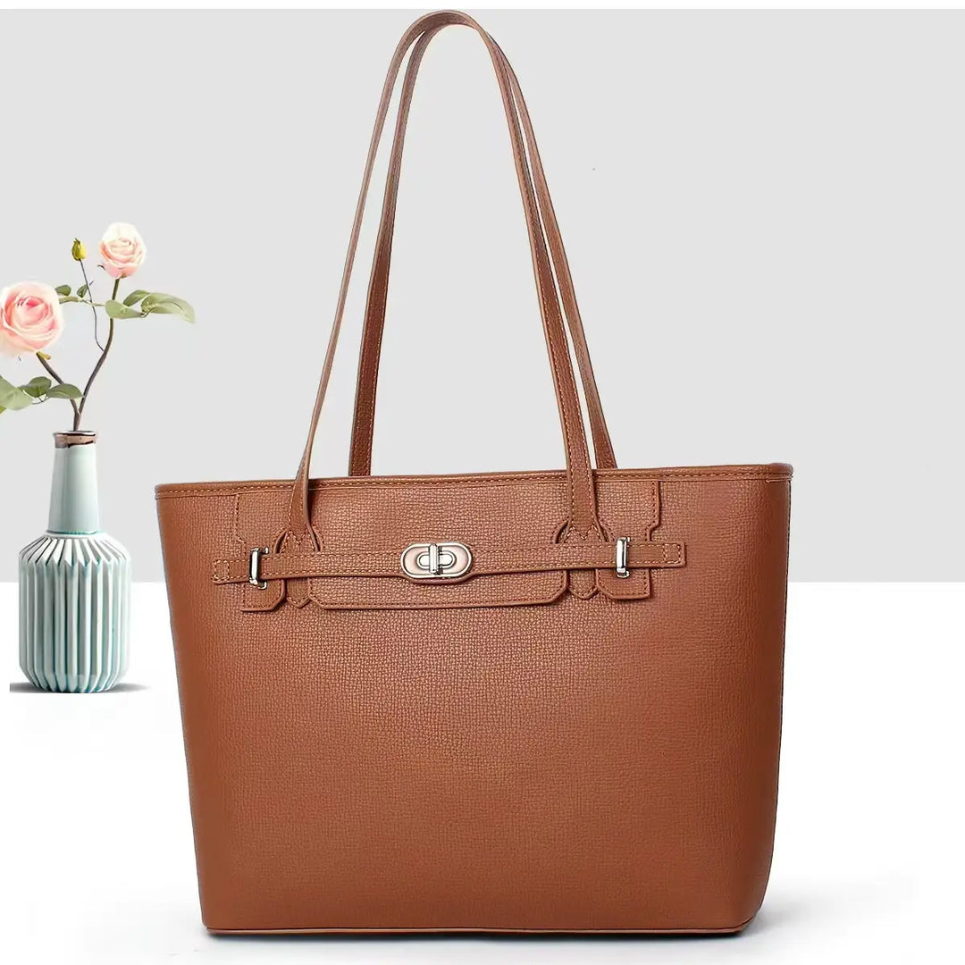 Pretty Persuasions Microfiber Leather Shoulder Bag - Brown