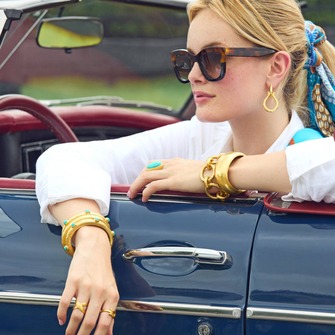 Julie Vos Catalina X Ring - Gold/Adjustable