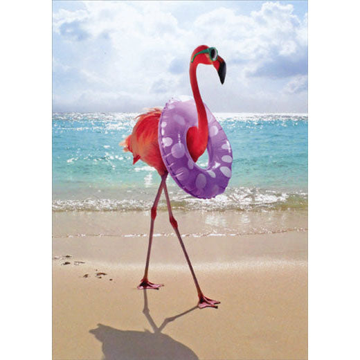 Avanti Press Flamingo with Swim Ring Birthday Card