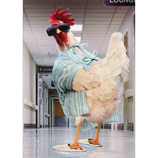 Avanti Press Rooster Hospital Gown Get Well Card