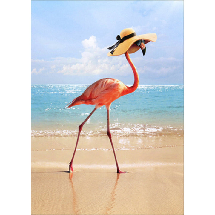 Avanti Press Fancy Flamingo on Beach Card