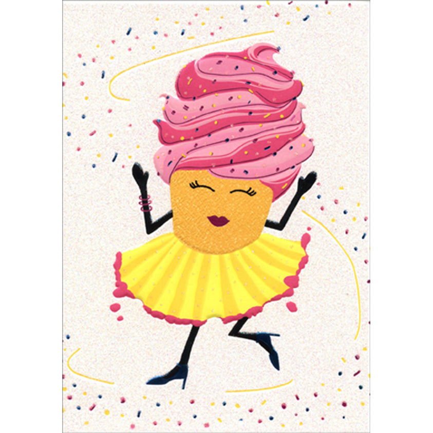Avanti Press Dancing Cupcake Dog Birthday Card