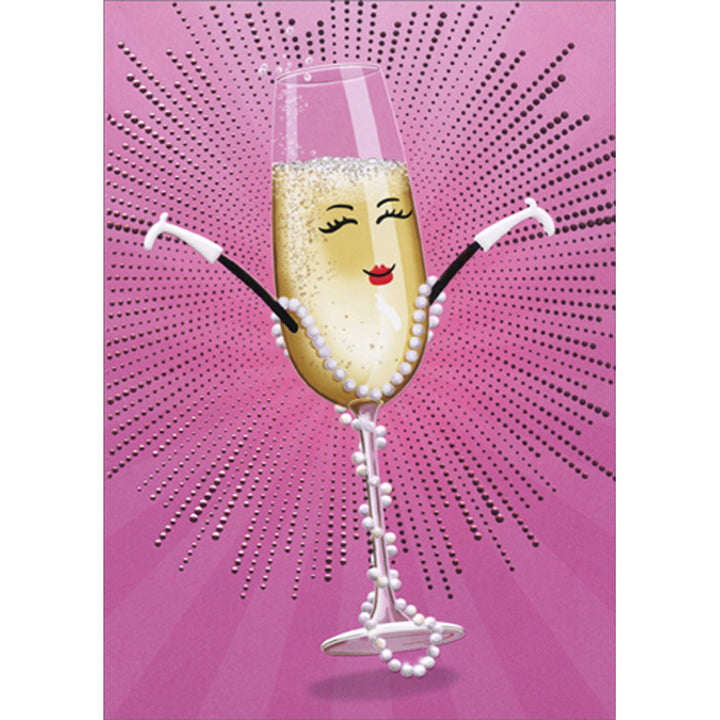 Avanti Press Champagne Glass Girl Birthday Card