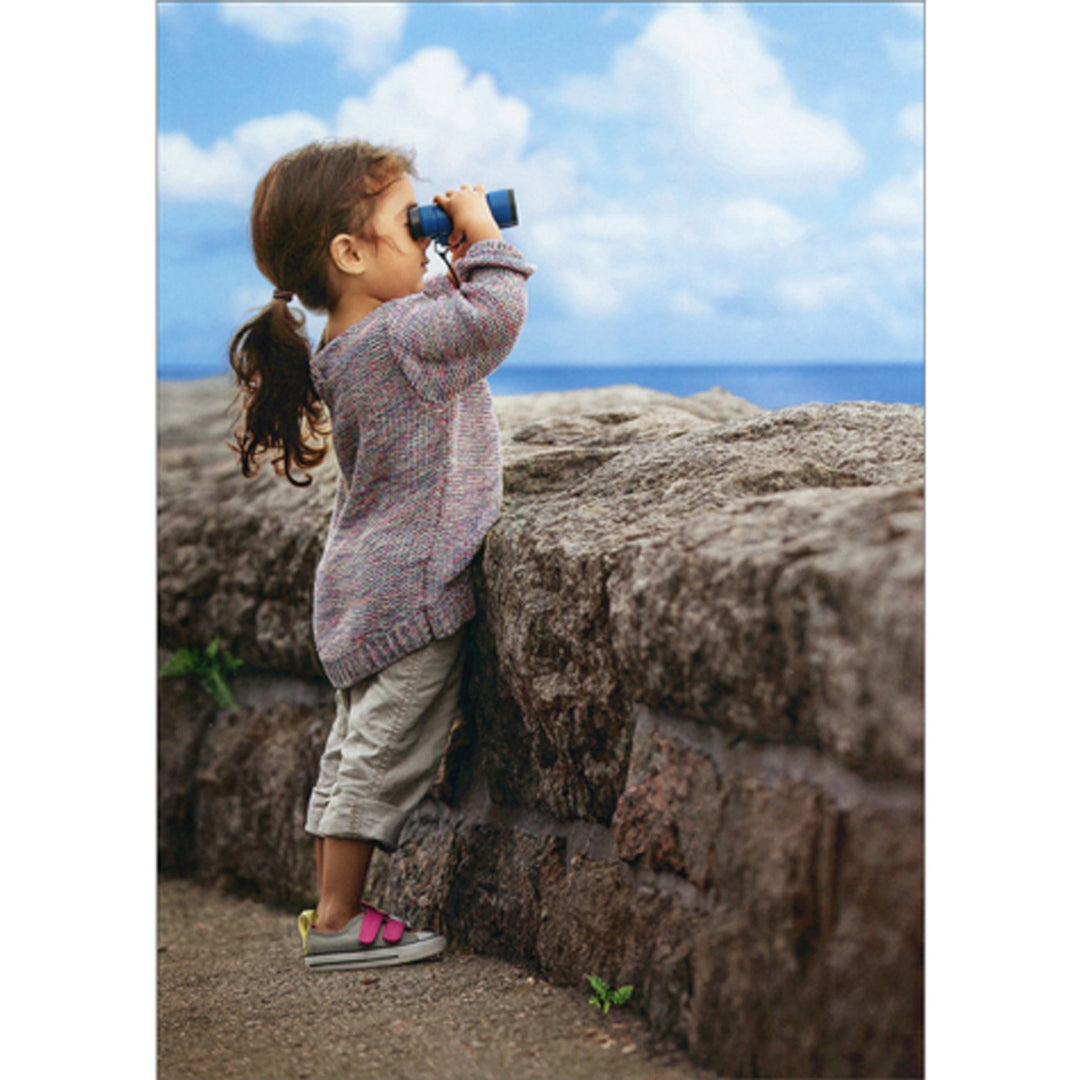 Avanti Press Little Girl Using Binoculars Encouragement Card