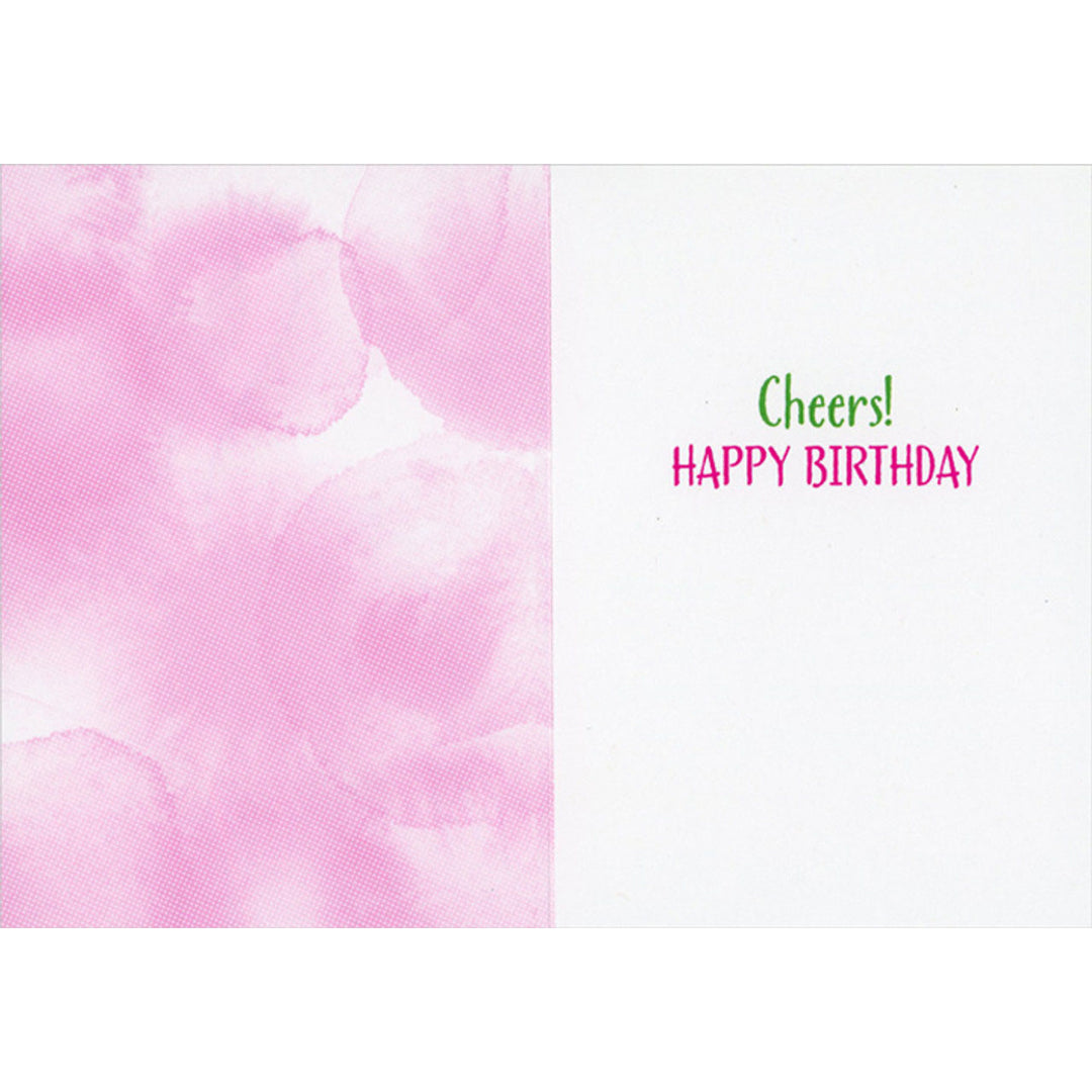 Avanti Press Pink Foil Flamingo Wine Toast  Birthday Card