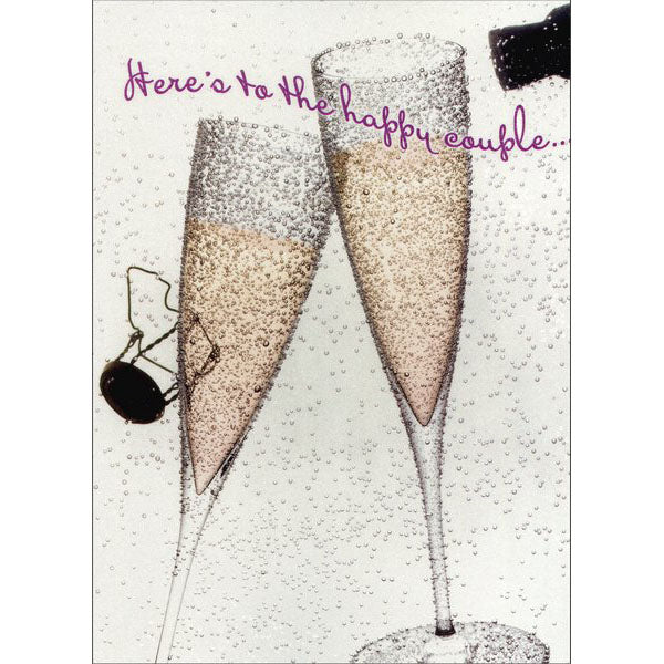 Avanti Press Champagne Flutes with Bubbles Congratulations Card