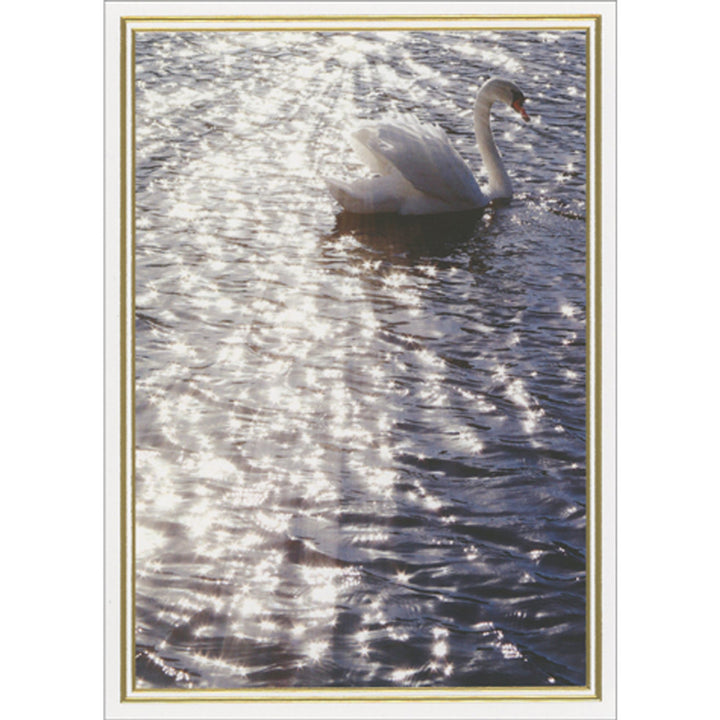 Avanti Press Swan in Sunlight Inside Sympathy Card