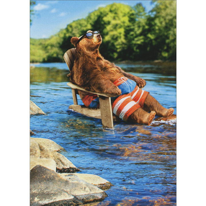 Avanti Press Bear with Sunglasses Lounging in Adirondack Chair Birthday Card