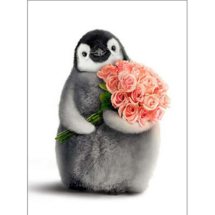 Avanti Press Penguin with Flower Bouquet Valentine's Card