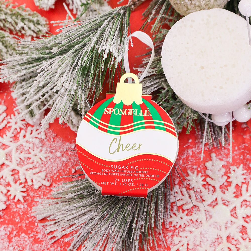 Spongellé® Cheer - Sugar Fig | Holiday Ornament Bath Sponge - 7+ WASHES