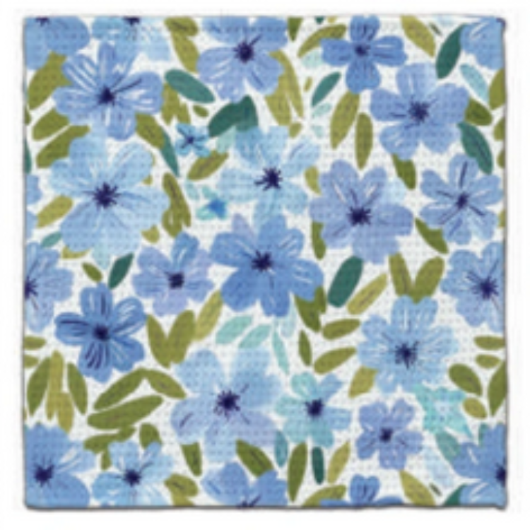 CJ Bella Co Eco-Friendly Washcloth - Flowers Lt Blue Blooms