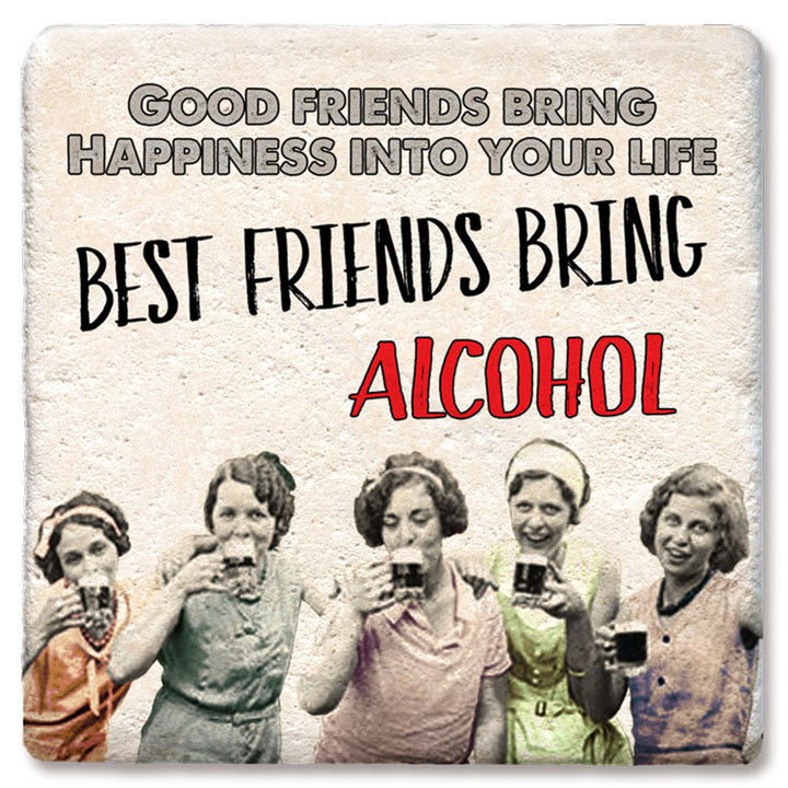 Tipsy Coasters Good Friends Bring Happiness Coaster