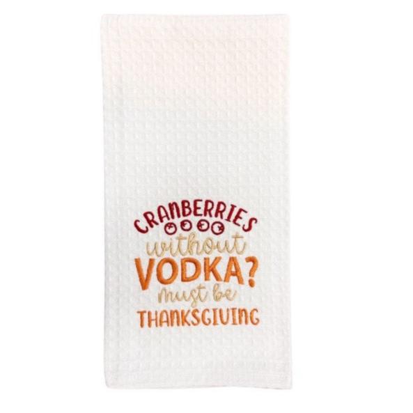 Hanging By A Thread Waffle Weave Towel - Cranberries w/o Vodka