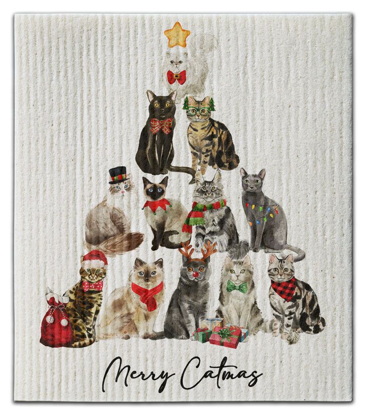 CJ Bella Co Dishcloth - Merry Catmas