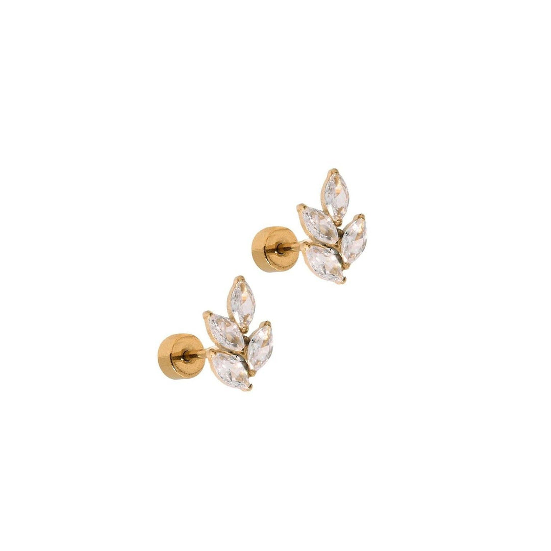 Linny Co Screwback Stud Earrings - Laurel Gold