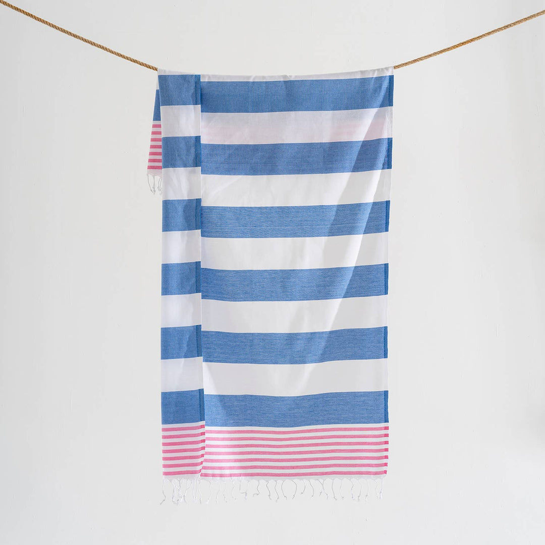 Kikoya Beach Towels Light Weight Corporate Gift Bachelorette Bridal - Blue/Pink