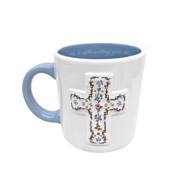Mary Square Mug Sculpted He Is Still Writing Your Story