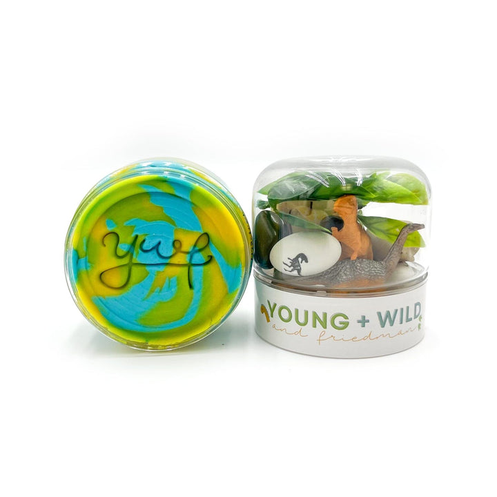 Young + Wild and Friedman Grab & Go Dough Jar - Dinosaur - WS