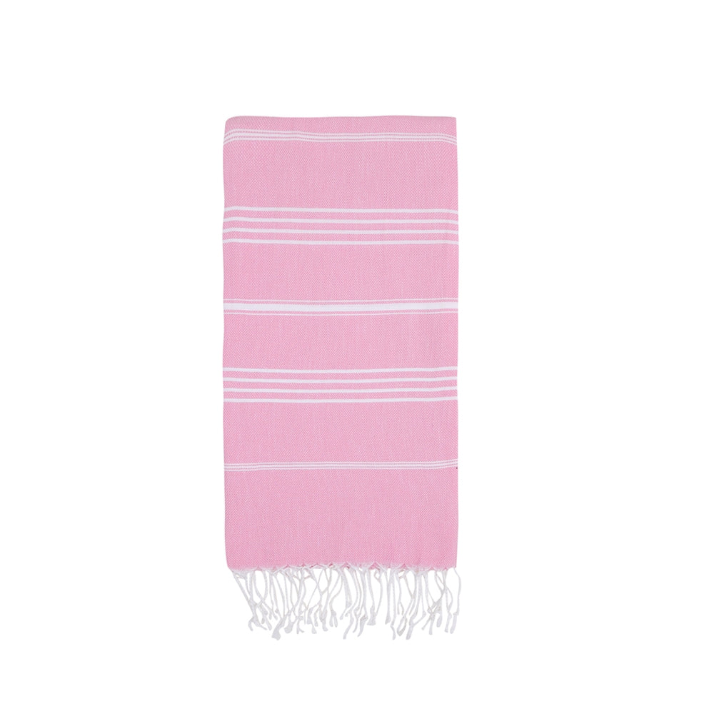 Kikoya Colorful Turkish Beach Towels Hammam Pestemal Sarong Spa - Pink