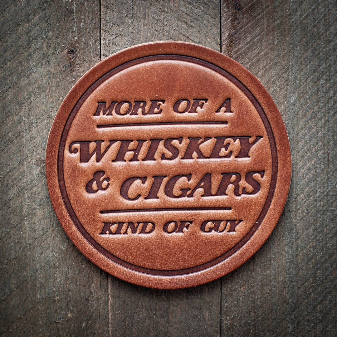 Sugarhouse More of a Whiskey & Cigars Kind of a Guy Leather Coaster