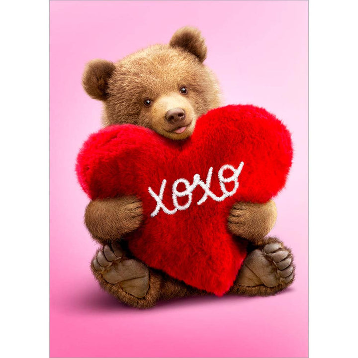 Avanti Press Bear Hugs Plush Heart Valentine's Card