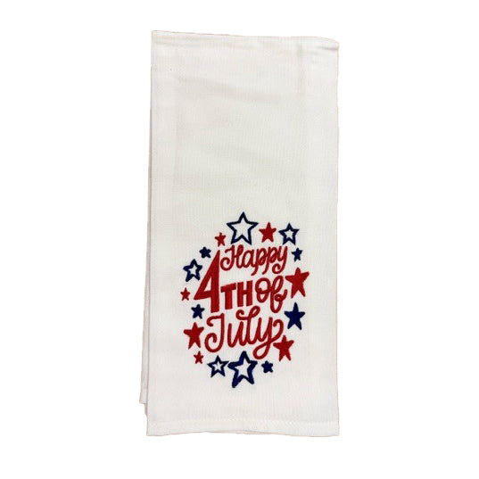Hanging By A Thread Wheat Towel - Happy 4th of July