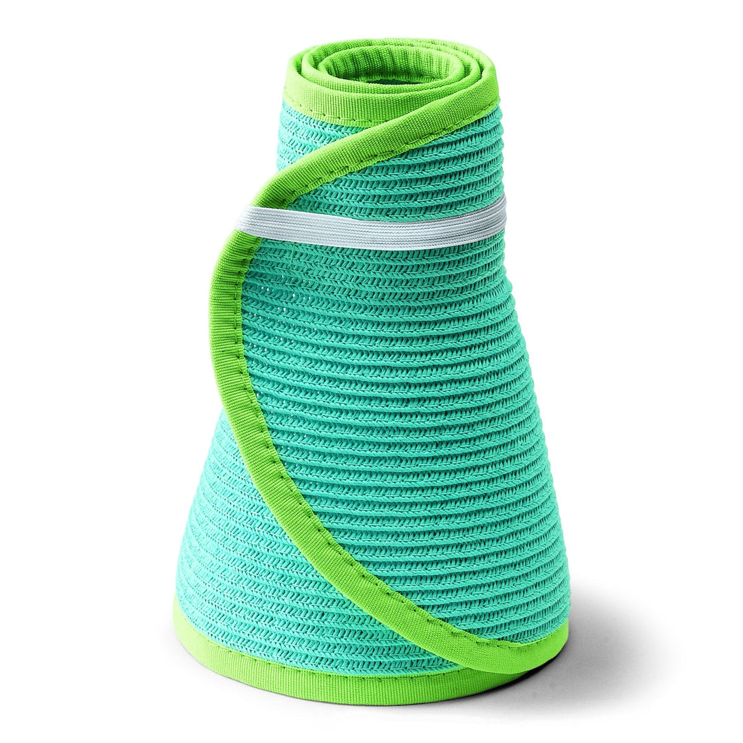 San Diego Hat Company Signature Women's Ultrabraid Large Brim Visor - Aqua/Lime