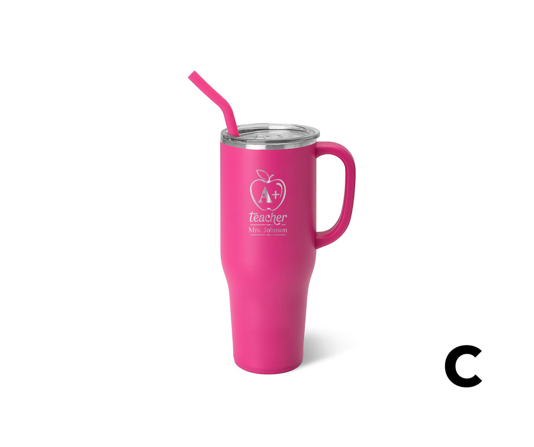 PGD Swig 40oz Tumbler Mug - Hot Pink w/Personalization