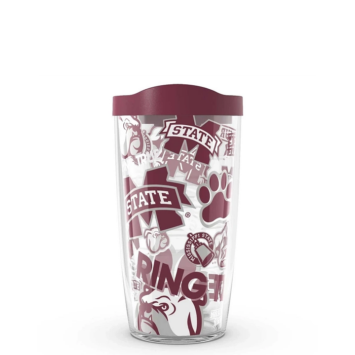 Tervis 16oz Classic Tumbler with Travel Lid - Mississippi State Bulldogs - All Over