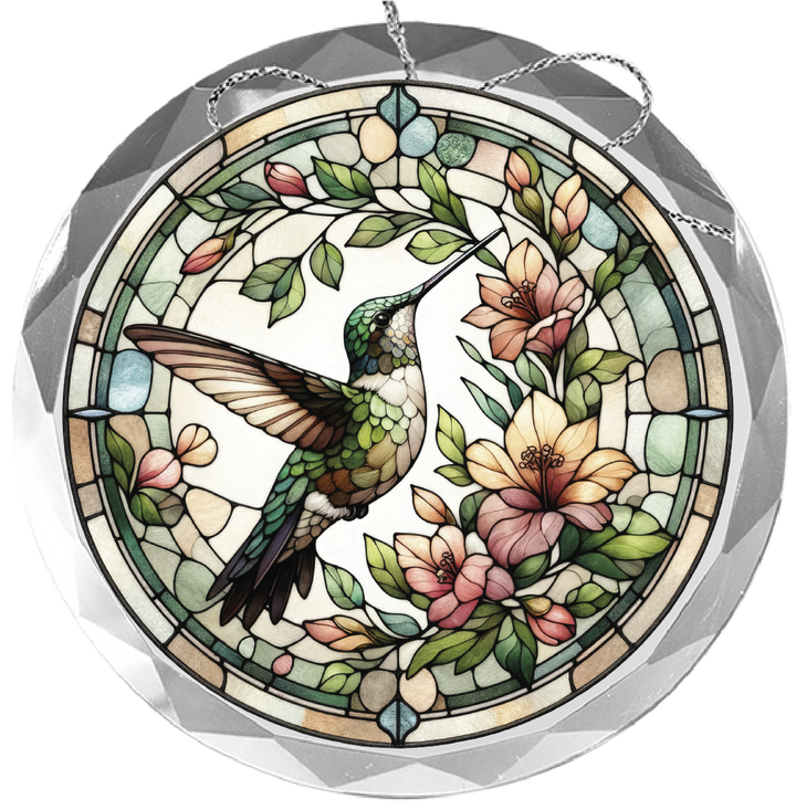 Glass Ornament - Hummingbird