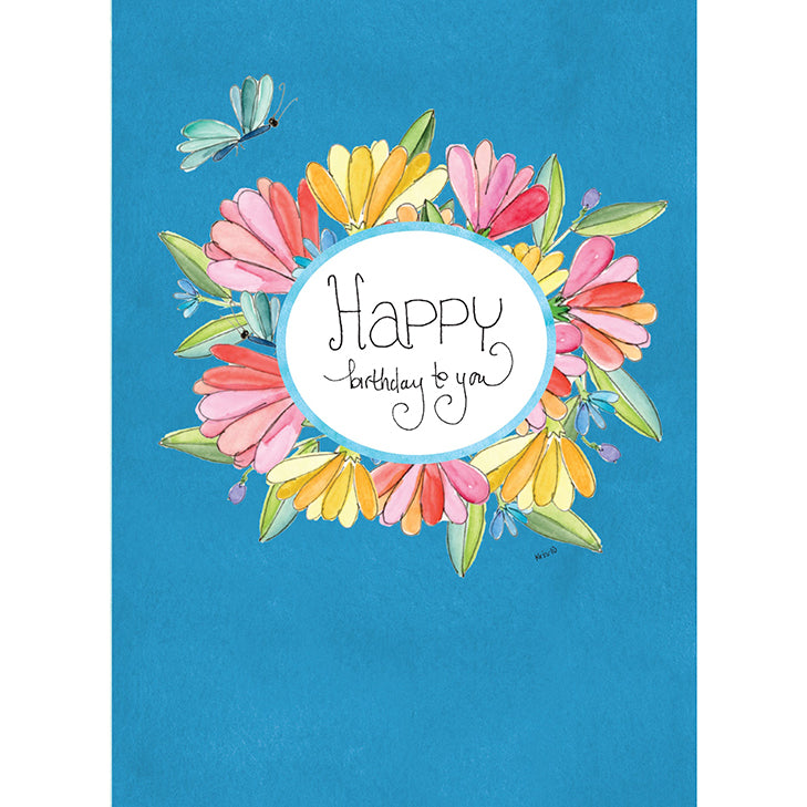 Kris-10's Creations Blue Butterfly Floral Birthday Card