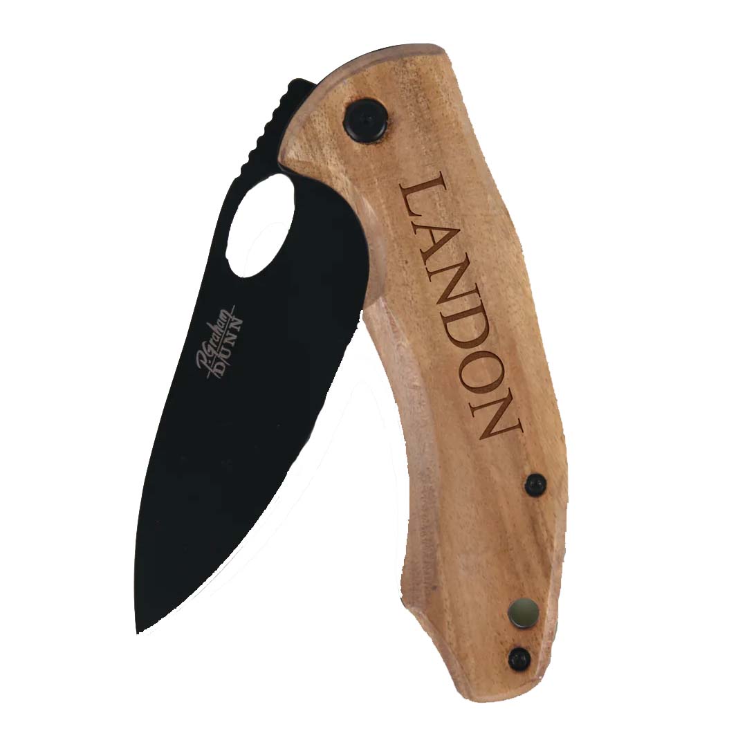 PGD Pocket Knife - Wood Handle w/Clip & Personalization