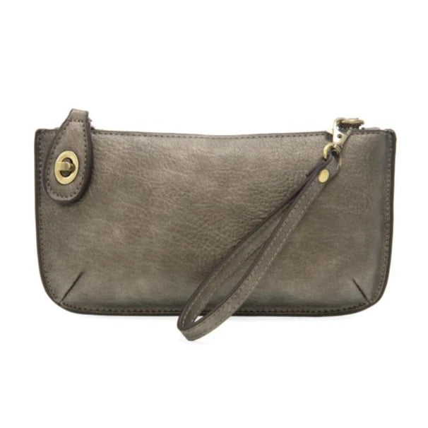 Joy Susan Mini Crossbody Wristlet Clutch - Metallic Dark Chrome