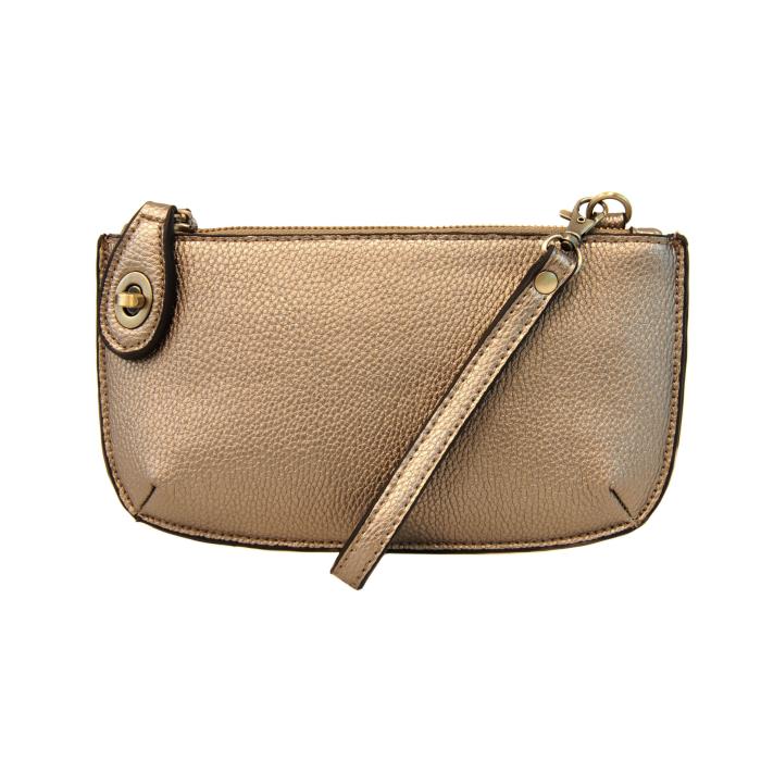 Joy Susan Mini Crossbody Wristlet Clutch - Metallic Light Bronze