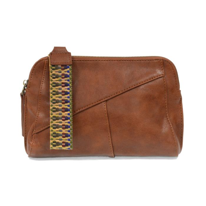 Joy Susan Gigi Crossbody with Woven Wrist Strap - Saddle